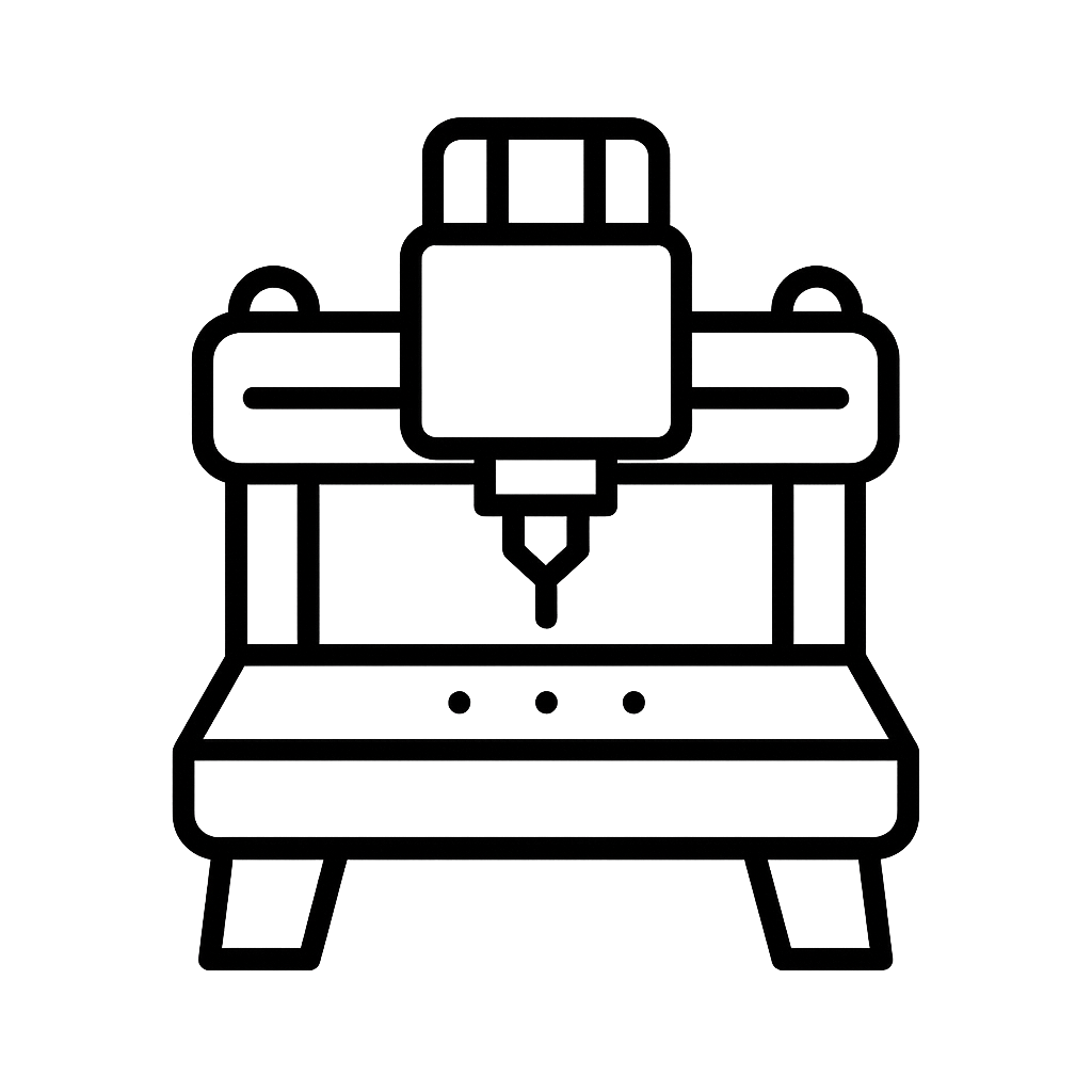 CNC router machine icon for precision cutting, engraving, and milling operations
