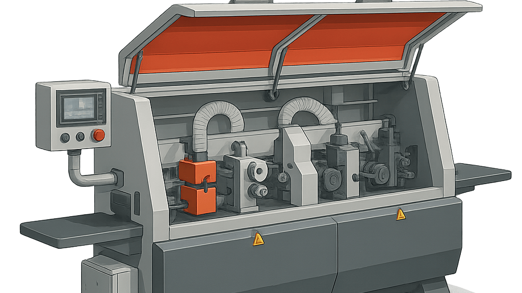 CNC edge banding machine with digital controls for precision woodworking finishing