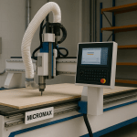 Micromax CNC router cutting wood in a modern UK workshop